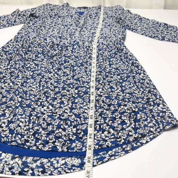 Dalia Woman Long Sleeve Elastic Waist Button Front Casual Formal Dress - Picture 10 of 16